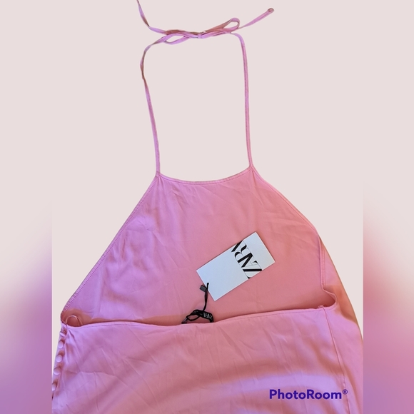 NWT ZARA HALTER MAXI WITH SIDE BUTTONS - Picture 3 of 5